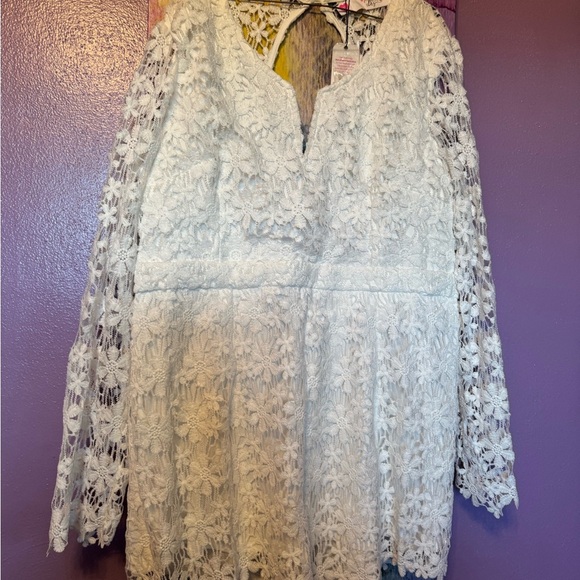 Southern Fried Chics White Lace Jumpsuit xxxl NWT - Picture 4 of 10